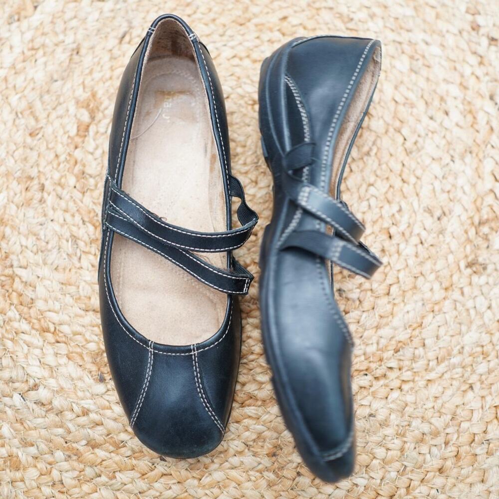 Naturalizer Mary Jane Leather Flats Black 8.5